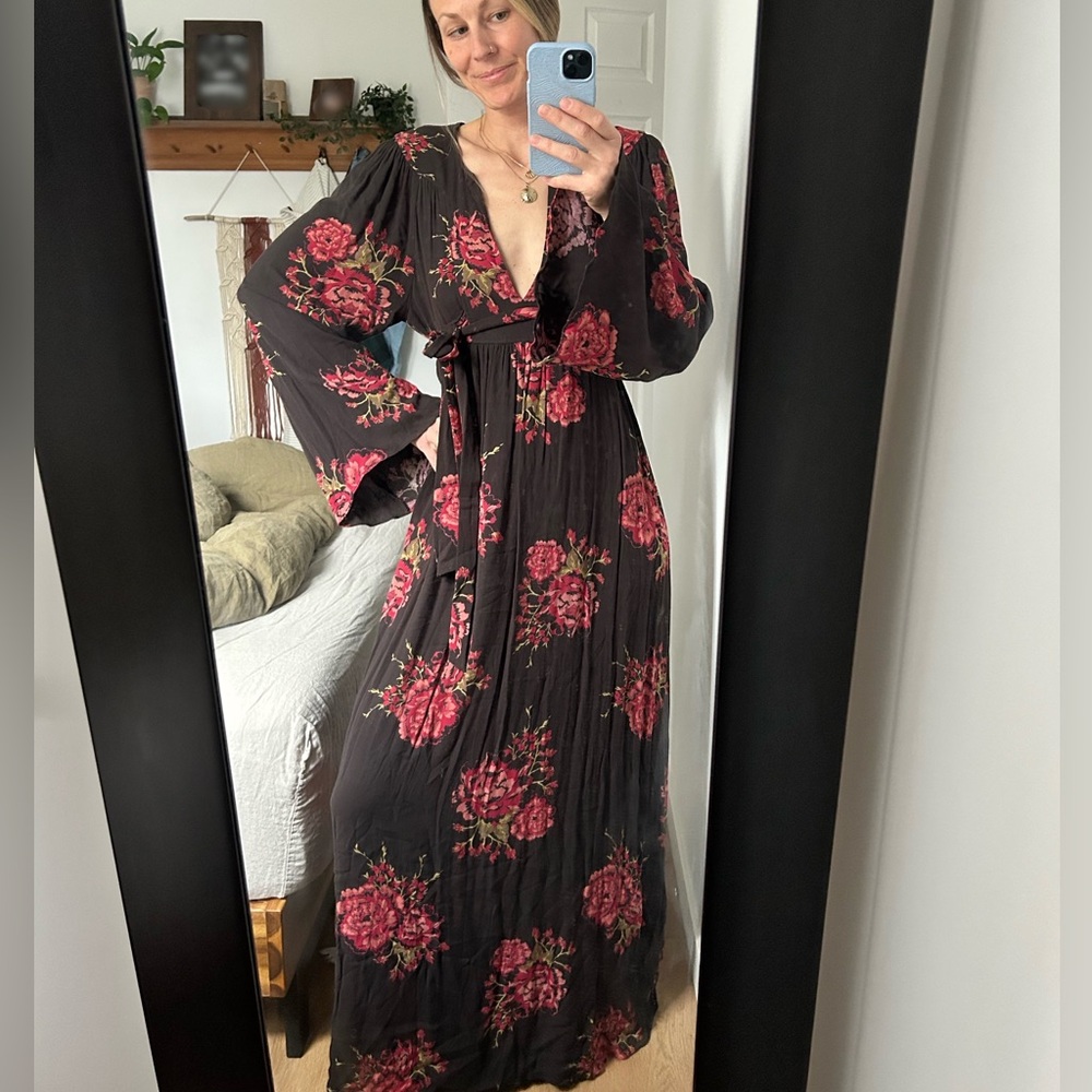 Free People Black and Red Floral Maxi Dress - Picture 8 of 8